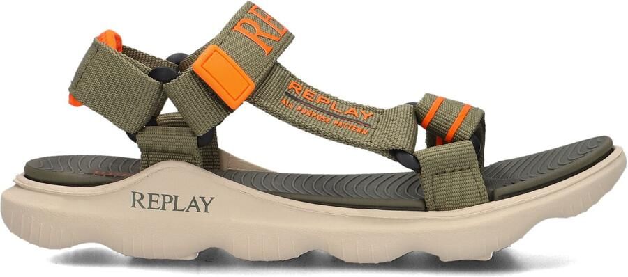 Replay Jongens Sandaal Spacer 2 Army Green Fluo Kaki - Foto 4