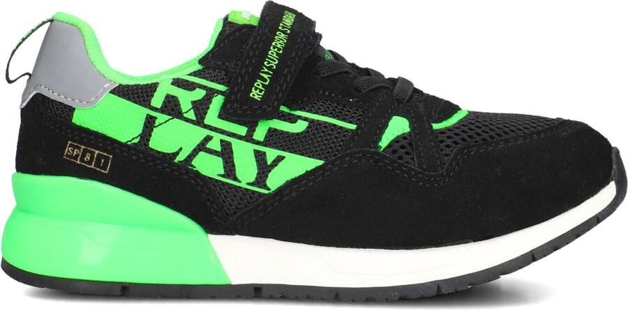 Replay Shoot Jr11 Sneakers Jongens Leren Sneaker Zwart