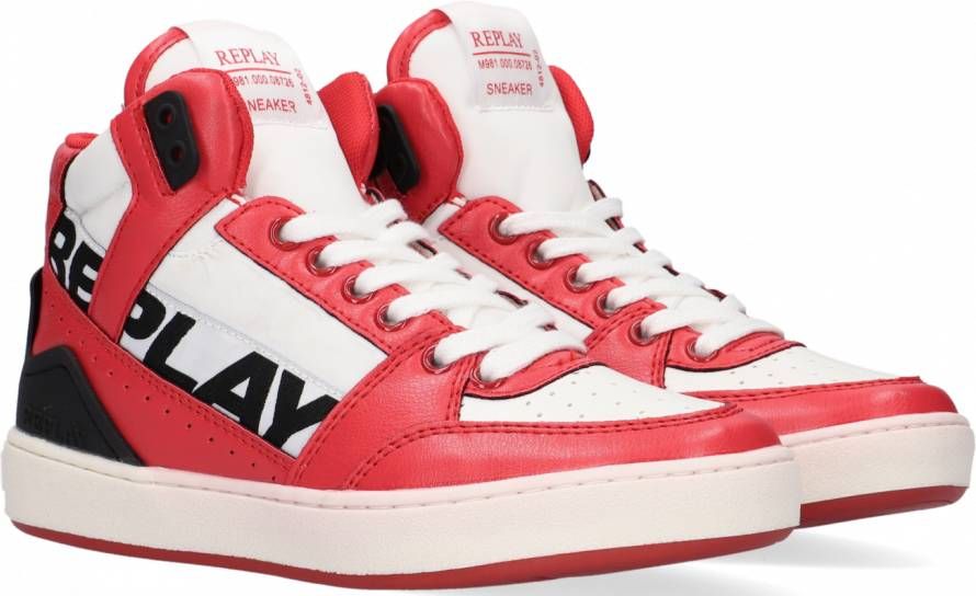 Replay Jongens Hoge sneakers Campos Rood - Schoenen.nl