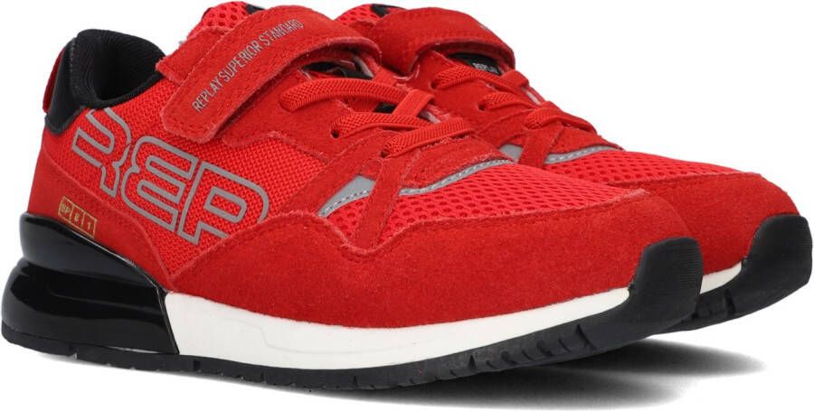 Replay SHOOT JR-1 suède sneakers rood Jongens Suede Logo 30