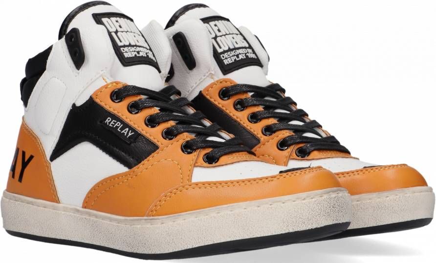 Replay Wall Hoge sneakers Leren Sneaker Jongens Wit