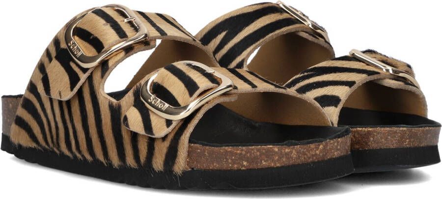 SCHOLL Slippers Dames Noelle Print Led Maat: 37 Materiaal: Ponyhair Kleur: Beige