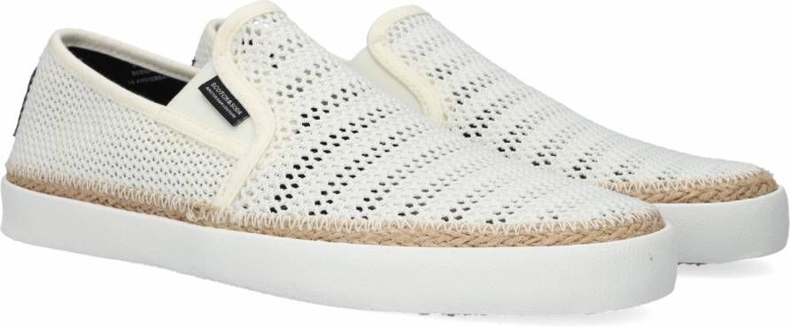 Witte Lederlook Slip-On Heren Sneaker met Rits - Black-Leo.nl