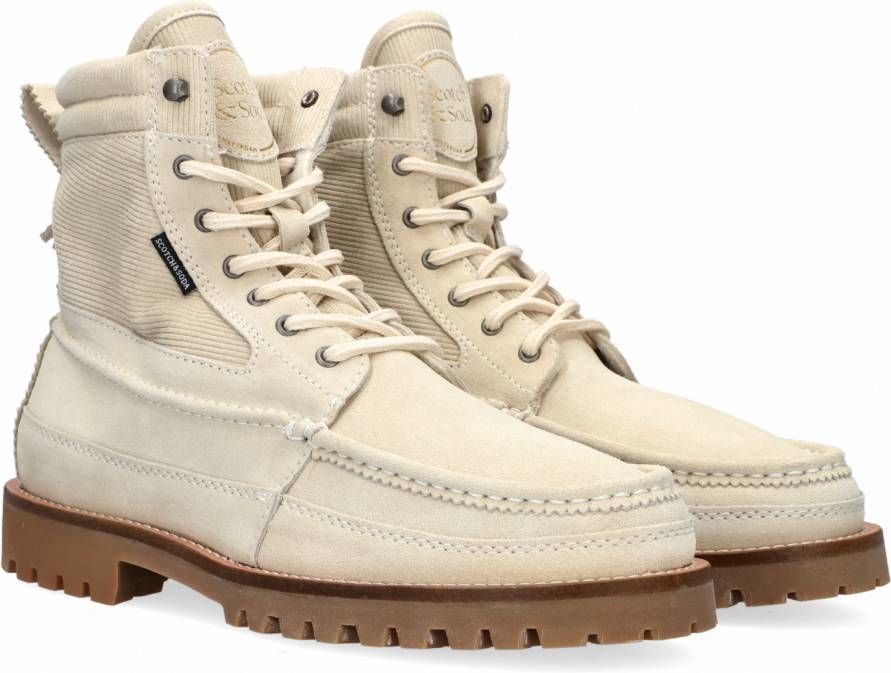 Scotch & Soda Avion Veterboots Laarzen Met Veters Heren Wit