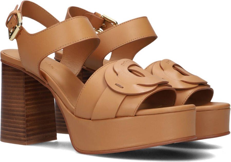 See by Chloé Bruine Leren Sandalen met Blokhak Brown Dames