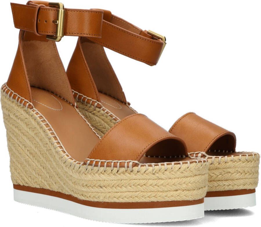 See By Chloé Glyn High Sandalen Met Sleehak Dames Cognac