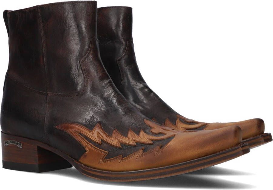 Sendra Bruine Cowboy Boots met Vlam Patroon Brown Heren