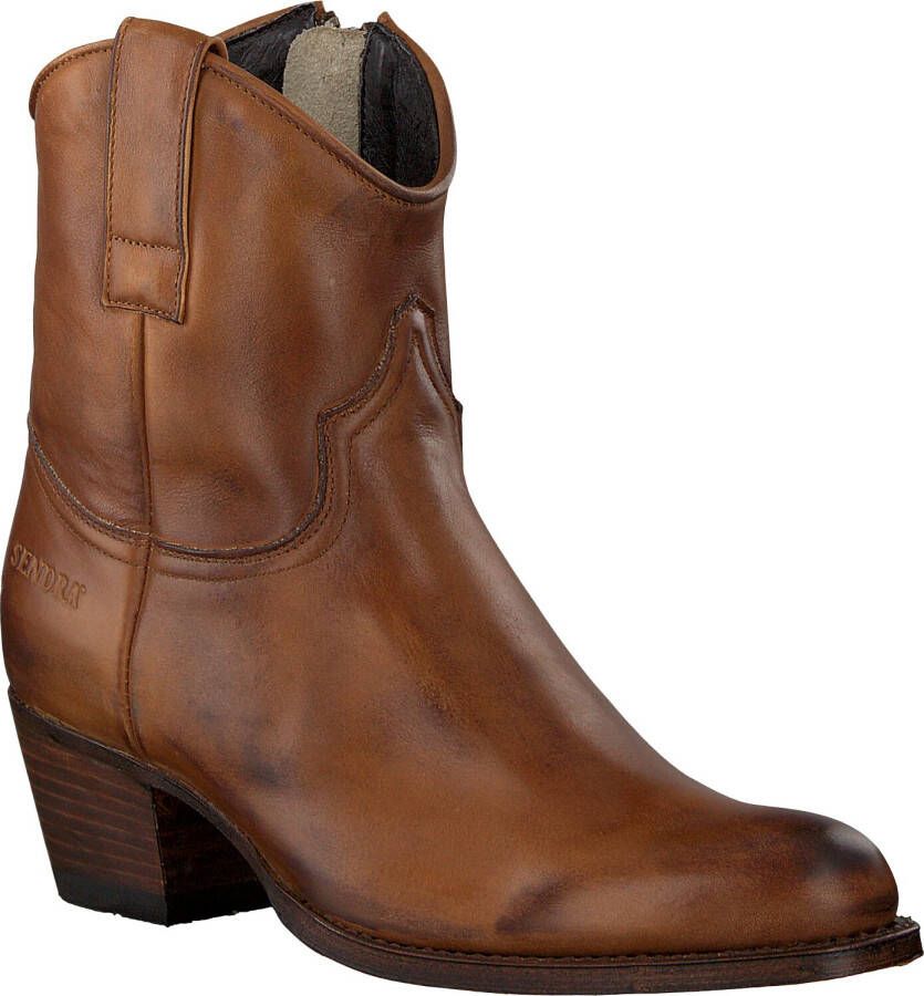 Sendra 16751 Enkellaarsjes Enkelboots met rits Dames Bruin