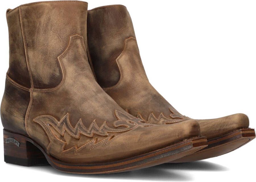 Sendra Heren Cowboy Laarzen met Vlam Patroon Brown Heren