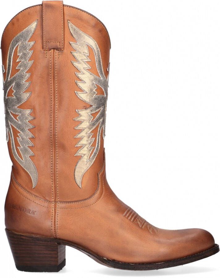 Sendra 12763 Cowboylaarzen Western Laarzen Dames Cognac - Schoenen.nl