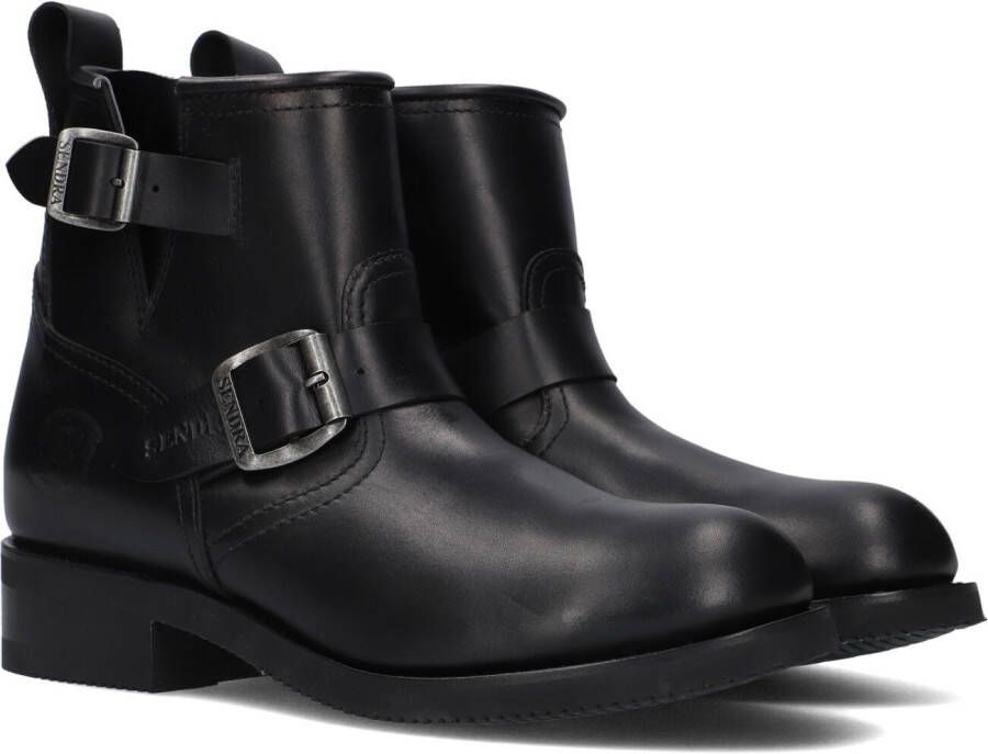 Sendra Zwarte Bikerboots met Metalen Gespen Black Dames