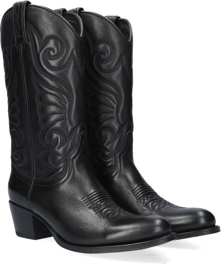 Sendra Zwarte Vlam Gestikte Cowboy Laarzen Black Dames