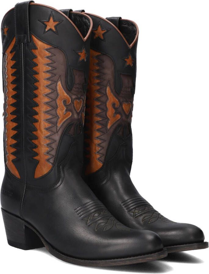 Sendra Zwarte Leren Cowboy Laarzen met Uniek Ontwerp Black Dames