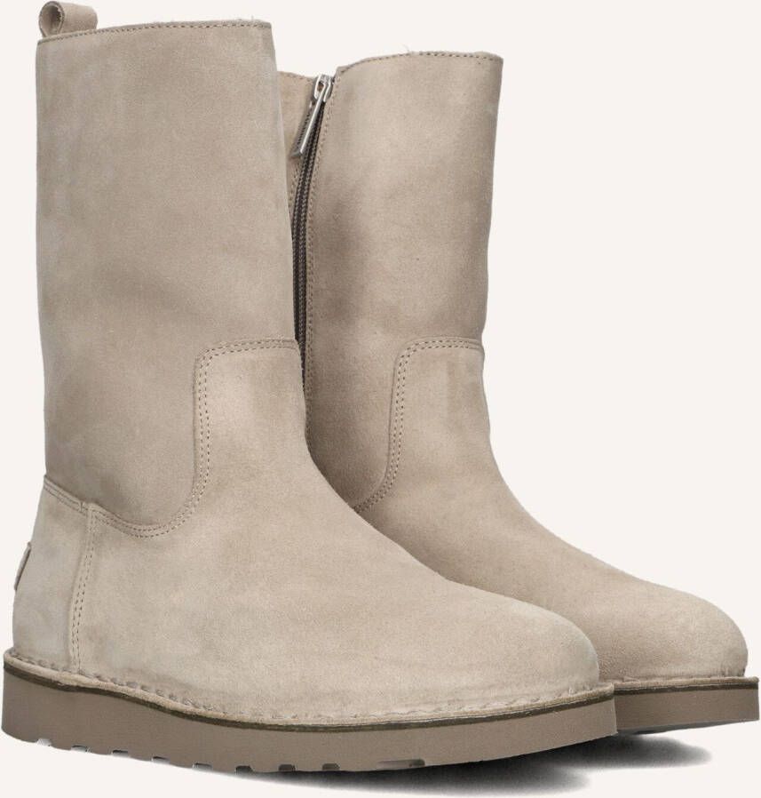 SHABBIES Enkelboots Dames Palissa Mia High Zip Maat: 40 Materiaal: Suède Kleur: Beige