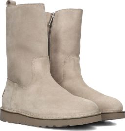 SHABBIES Enkelboots Dames Palissa Mia High Zip Suède Beige