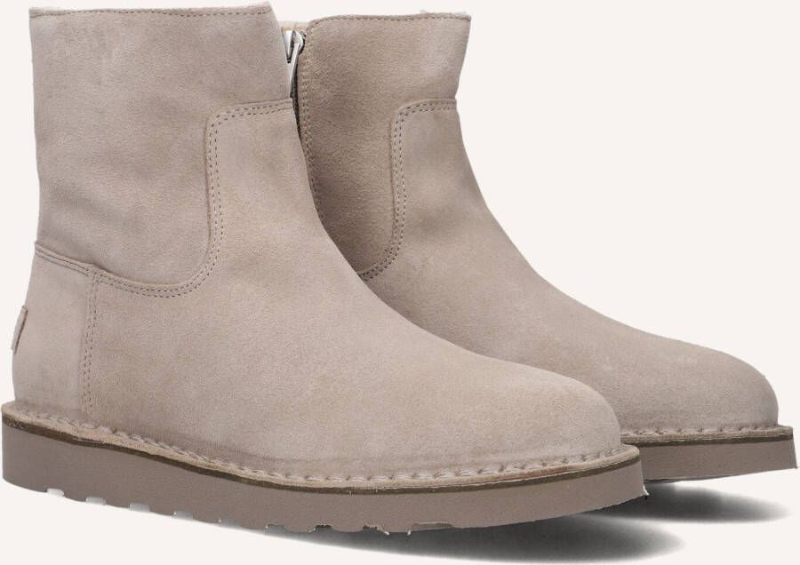 SHABBIES Enkelboots Dames Palissa Mia Zip Maat: 39 Materiaal: Suède Kleur: Beige