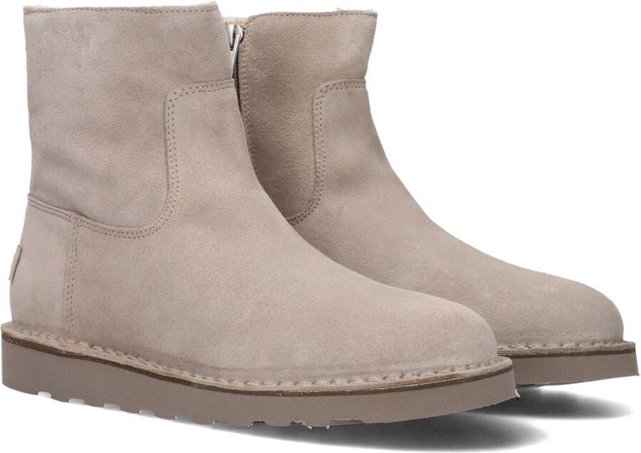 SHABBIES Enkelboots Dames Palissa Mia Zip Maat: 42 Materiaal: Suède Kleur: Beige