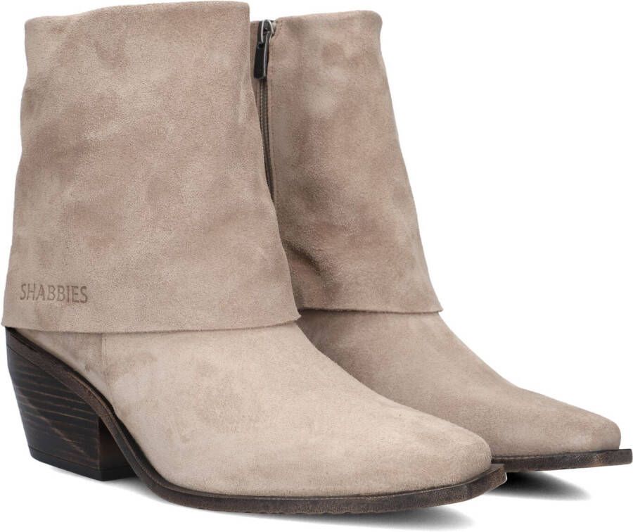 SHABBIES Enkellaarsjes Dames Jaira Double Maat: 41 Materiaal: Suède Kleur: Beige