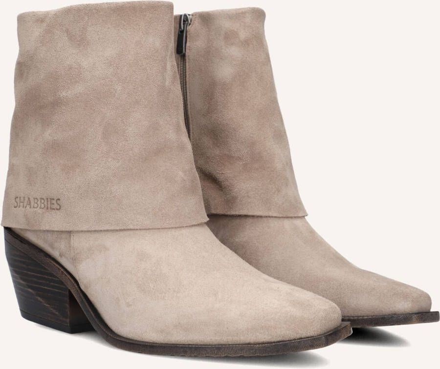SHABBIES Enkellaarsjes Dames Jaira Double Maat: 38 Materiaal: Suède Kleur: Beige
