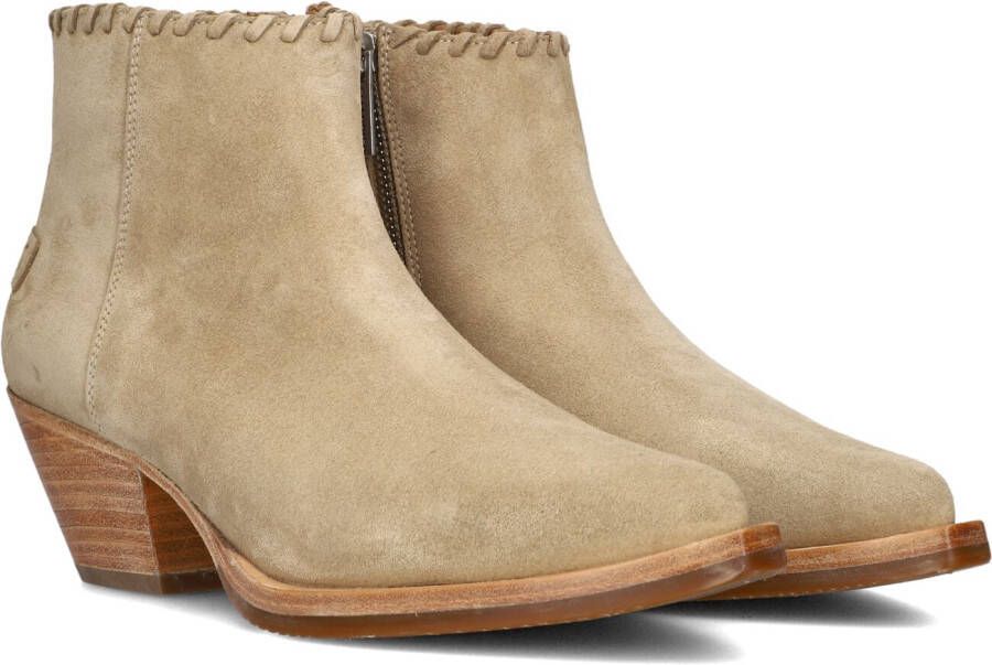 Shabbies Amsterdam Shabbies Lute Ankie Enkellaarsjes Enkelboots met rits Dames Beige