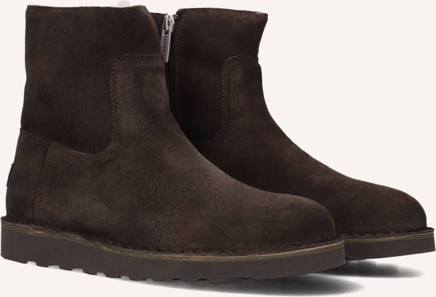 SHABBIES Enkelboots Dames Palissa Mia Zip Maat: 37 Materiaal: Suède Kleur: Bruin