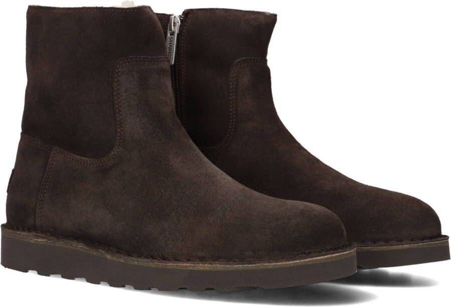 SHABBIES Enkelboots Dames Palissa Mia Zip Maat: 42 Materiaal: Suède Kleur: Bruin