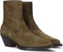 Shabbies Amsterdam Shabbies 182020399 Enkellaarsjes Enkelboots met rits Dames Bruin - Thumbnail 1