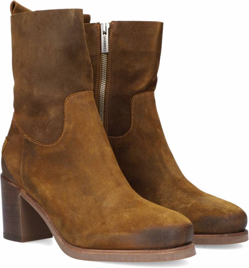 Shabbies Cognac Enkellaarsjes - Schoenen.nl