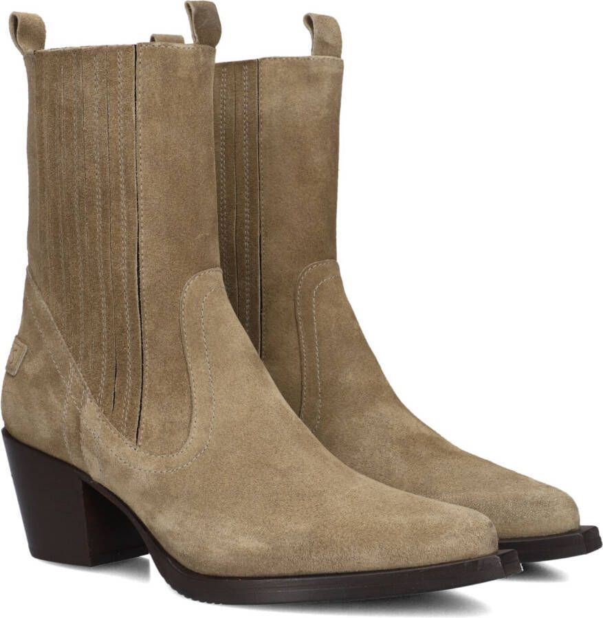 SHABBIES Enkellaarsjes Dames Jaymie Shelly Maat: 36 Materiaal: Suède Kleur: Taupe