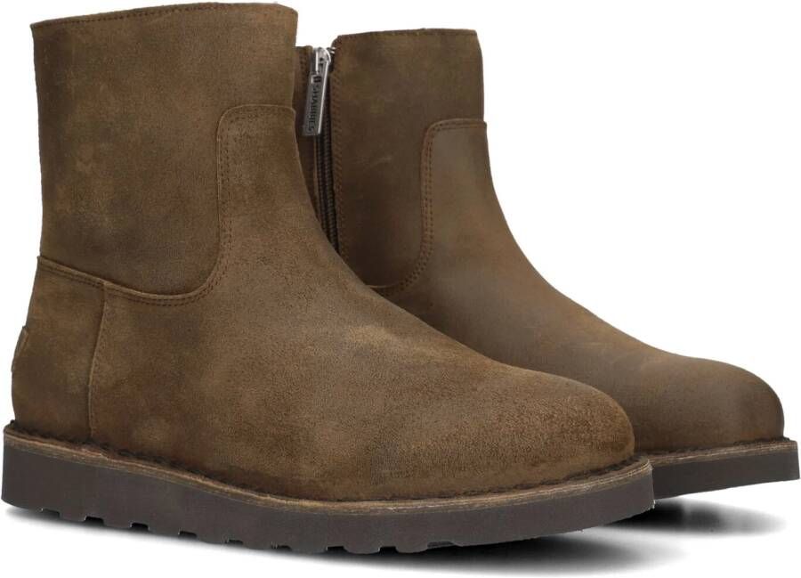 SHABBIES Enkellaarsjes Dames Palissa Mia Zip Maat: 36 Materiaal: Suède Kleur: Bruin