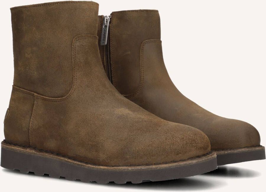 SHABBIES Enkellaarsjes Dames Palissa Mia Zip Maat: 37 Materiaal: Suède Kleur: Bruin
