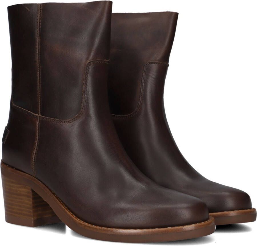 SHABBIES Enkellaarsjes Dames Puk Ankie Maat: 40 Materiaal: Leer Kleur: Bruin