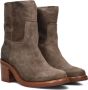 SHABBIES Enkellaarsjes Dames Puk Ankie Maat: 40 Materiaal: Suède Kleur: Taupe - Thumbnail 1