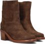 SHABBIES Enkellaarsjes Dames Puk Ankie Maat: 39 Materiaal: Suède Kleur: Bruin - Thumbnail 1