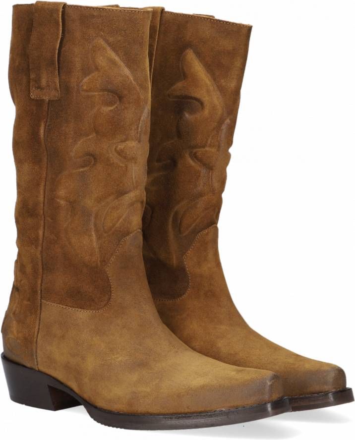 Shabbies Amsterdam Western laars gewaxt suède warm bruin - Schoenen.nl