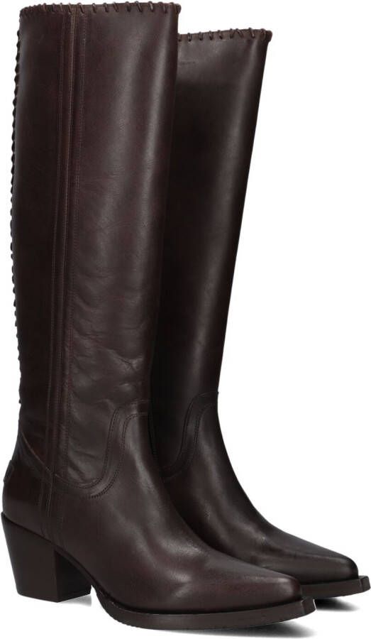 SHABBIES Hoge Laarzen Dames Jaymie Tuba Maat: 37 Materiaal: Leer Kleur: Bruin