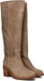 SHABBIES Hoge Laarzen Dames Puk Tuba Maat: 39 Materiaal: Suède Kleur: Taupe - Thumbnail 1