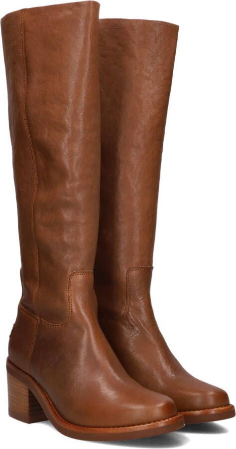 SHABBIES Hoge Laarzen Dames Puk Tuba Maat: 42 Materiaal: Leer Kleur: Bruin