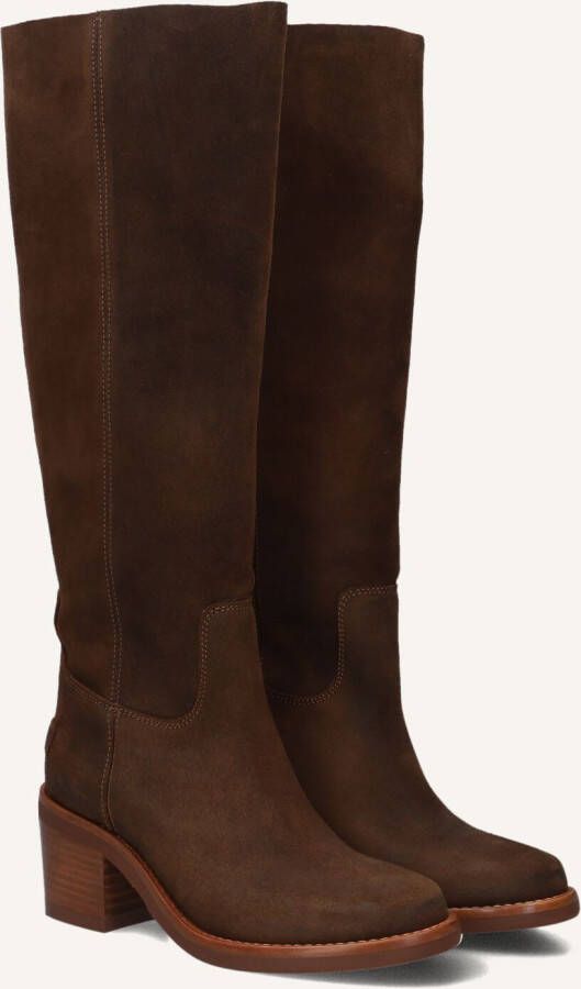 SHABBIES Hoge Laarzen Dames Puk Tuba Maat: 39 Materiaal: Suède Kleur: Bruin
