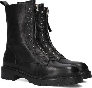 Shabbies Amsterdam x Wendy van Dijk Tirza leren enkelboots zwart