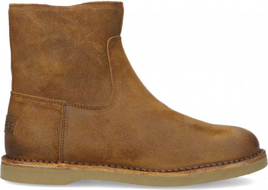 Shabbies 181020150 Enkellaarsjes Enkelboots met rits Dames Cognac -  Schoenen.nl
