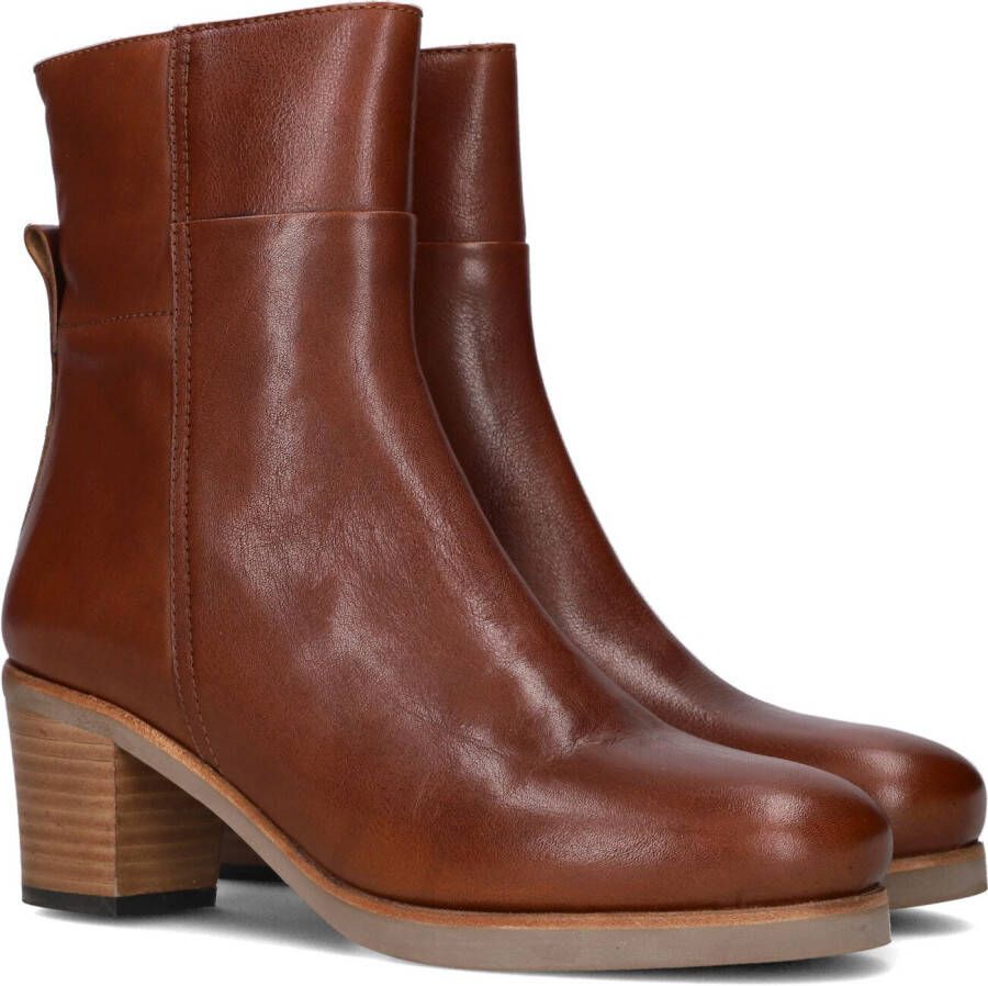 SHABBIES Cognac Enkellaarsjes Lieve G Ankle Boot