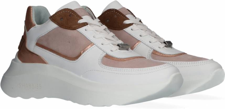 Shabbies Amsterdam Sneakers Dames Lage sneakers Damesschoenen - 101020091  Wit combi - Schoenen.nl