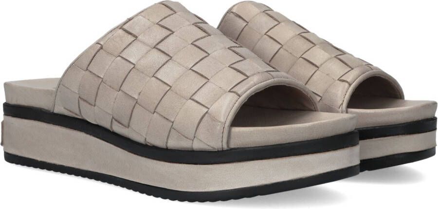 Shabbies Platform Slipper Licht Grijs Gevlochten Gray Dames