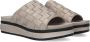 Shabbies Platform Slipper Licht Grijs Gevlochten Gray Dames - Thumbnail 1