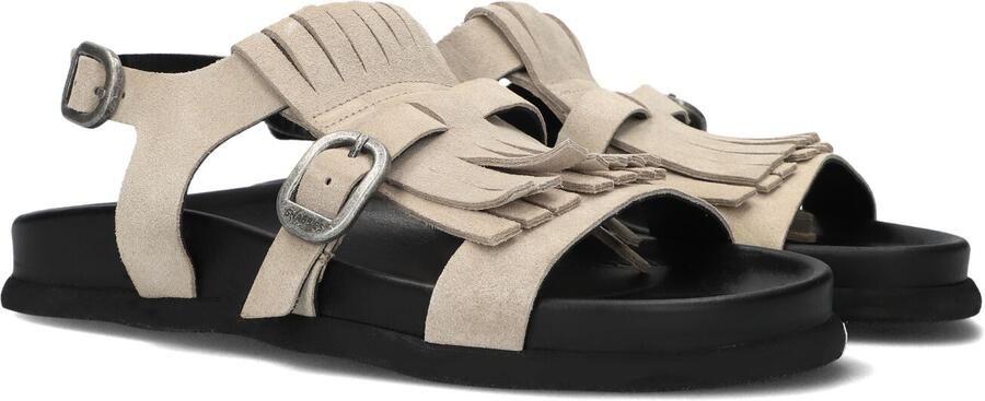 SHABBIES Dames Inga Fringes Maat: 37 Materiaal: Suède Kleur: Beige