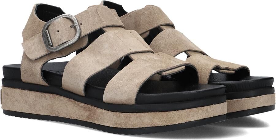 Shabbies Amsterdam Shabbies Dames Sandalen met hak Maro Bold Beige Suède Plateauzool