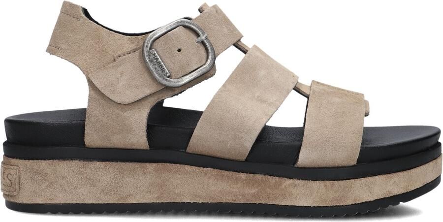 Shabbies Amsterdam Shabbies Dames Sandalen met hak Maro Bold Beige Suède Plateauzool - Foto 3