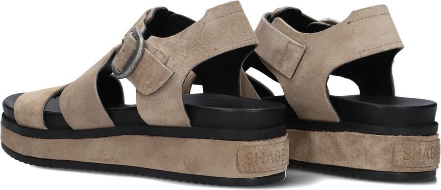 Shabbies Amsterdam Shabbies Dames Sandalen met hak Maro Bold Beige Suède Plateauzool - Foto 4