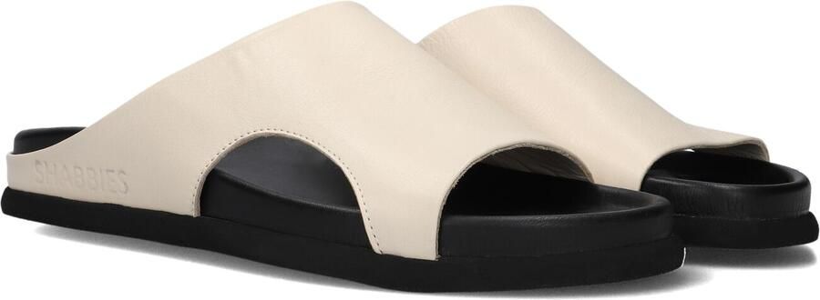 SHABBIES Badslippers Dames Inga Close Maat: 41 Materiaal: Leer Kleur: Beige